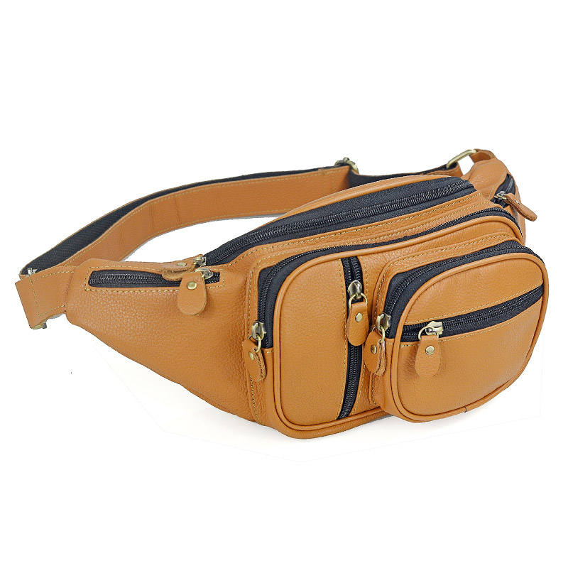 Motorcycle Gear Backpack - Erkekler hakiki deri bel paketleri erkek