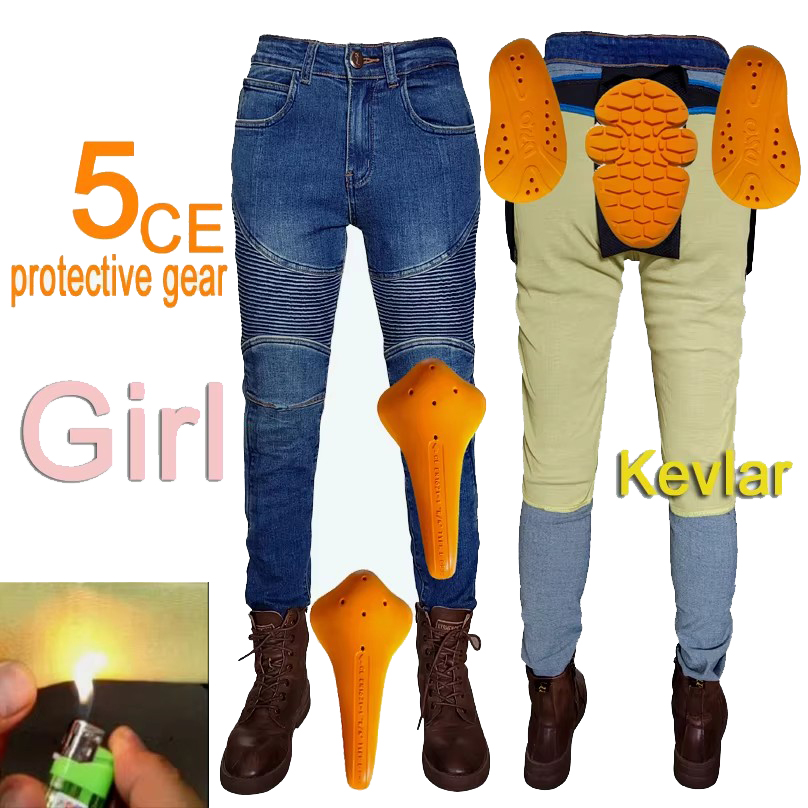 Motorcycle Gear Blue - Kadın motosiklet pantolonu Kevlar Moto Pantolon